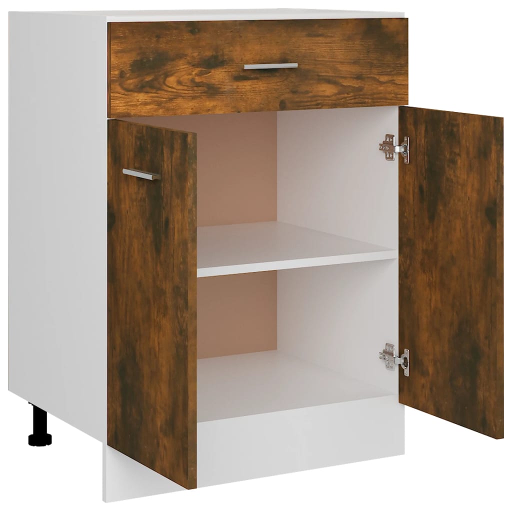 vidaXL Dulap inferior cu sertar “Lyon”, stejar fumuriu, 60x46x81,5 cm