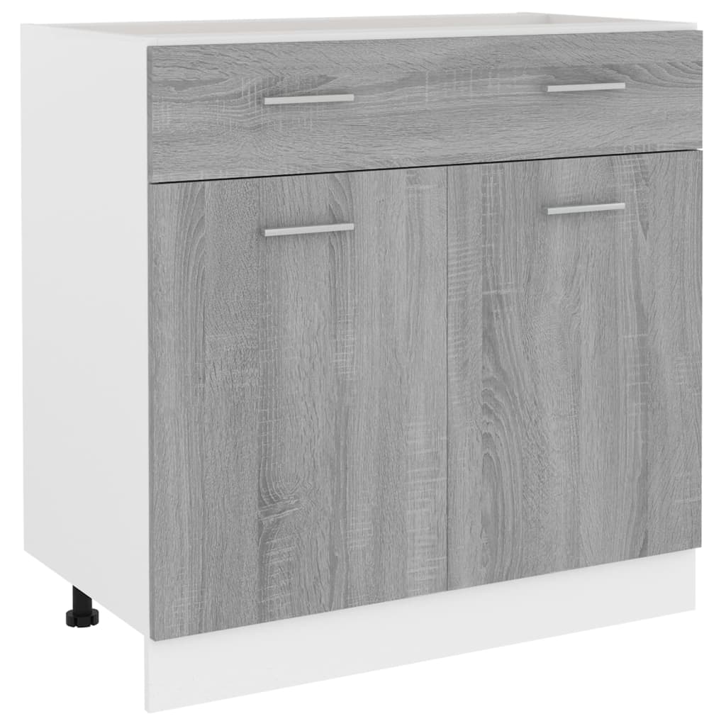 vidaXL Dulap inferior cu sertar “Lyon” gri sonoma 80x46x81,5cm vidaXL Dulap inferior cu sertar “Lyon” gri sonoma 80x46x81,5cm