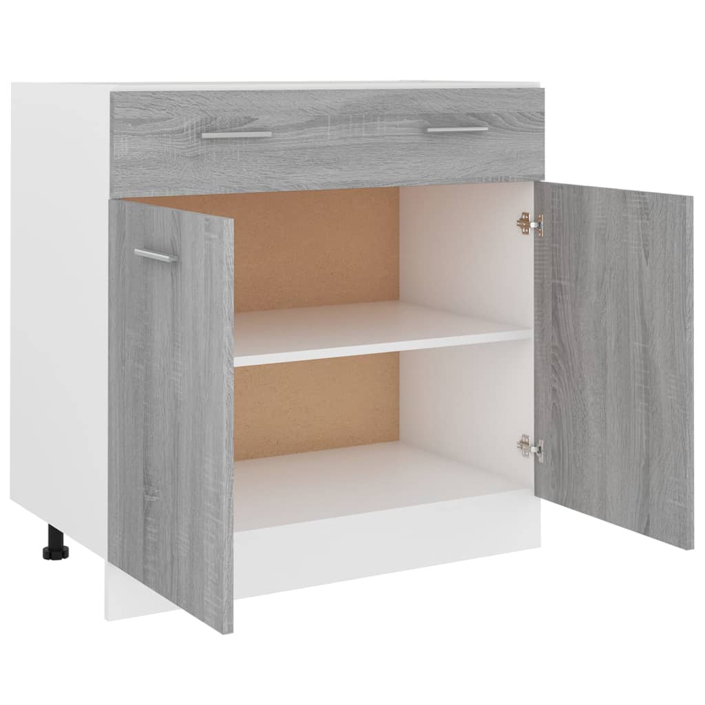 vidaXL Dulap inferior cu sertar “Lyon” gri sonoma 80x46x81,5cm vidaXL Dulap inferior cu sertar “Lyon” gri sonoma 80x46x81,5cm