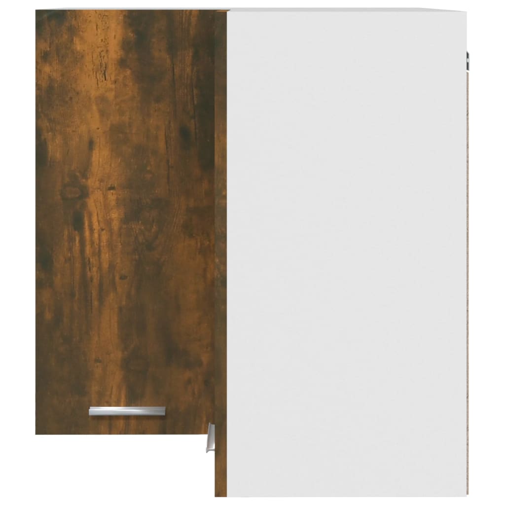 vidaXL Dulap de colț suspendat “Lyon”, stejar fumuriu, 57x57x60 cm