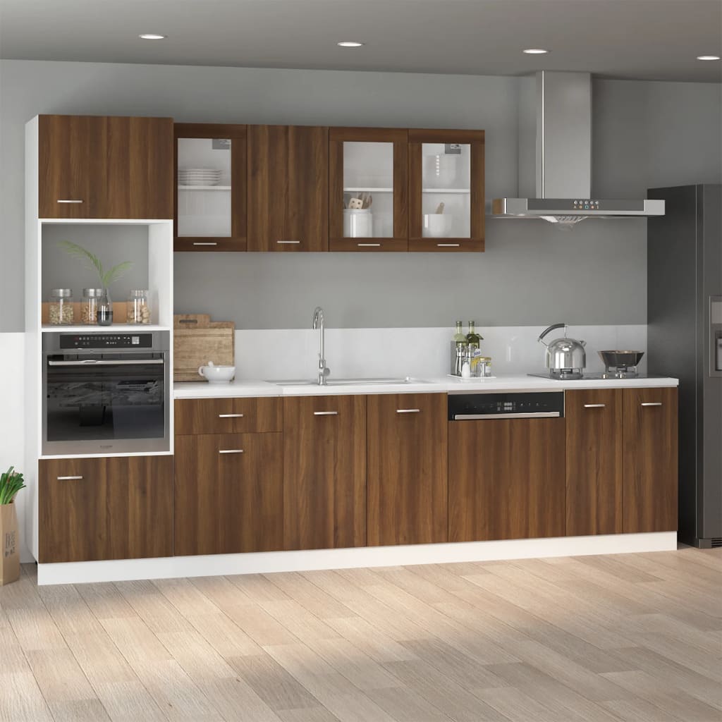 vidaXL Dulap cuptor microunde “Lyon” stejar maro 60x57x207 cm vidaXL Dulap cuptor microunde “Lyon” stejar maro 60x57x207 cm