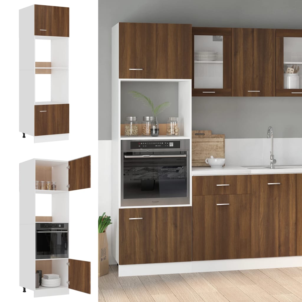 vidaXL Dulap cuptor microunde “Lyon” stejar maro 60x57x207 cm vidaXL Dulap cuptor microunde “Lyon” stejar maro 60x57x207 cm