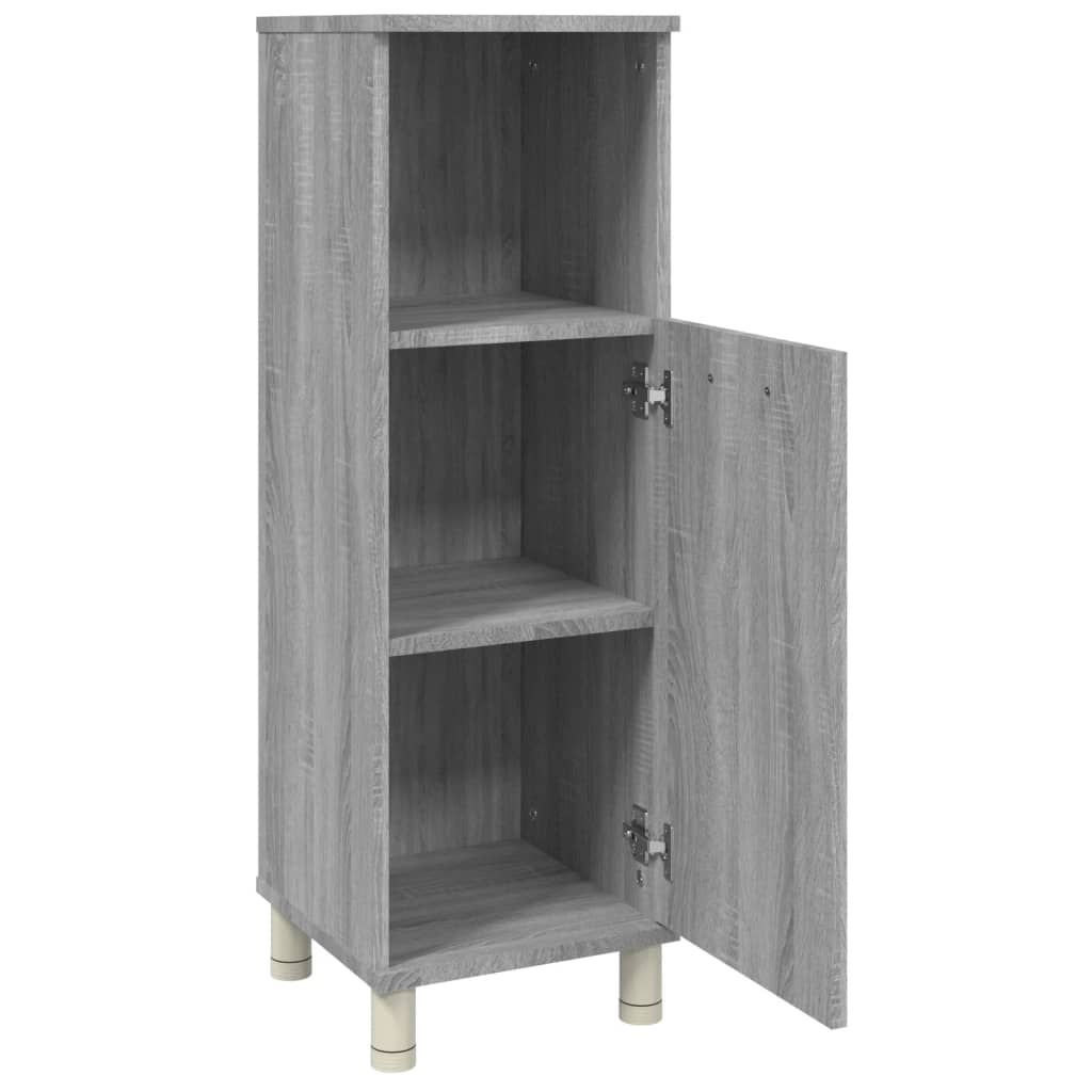 vidaXL Dulap de baie, gri sonoma, 30x30x95 cm, lemn prelucrat
