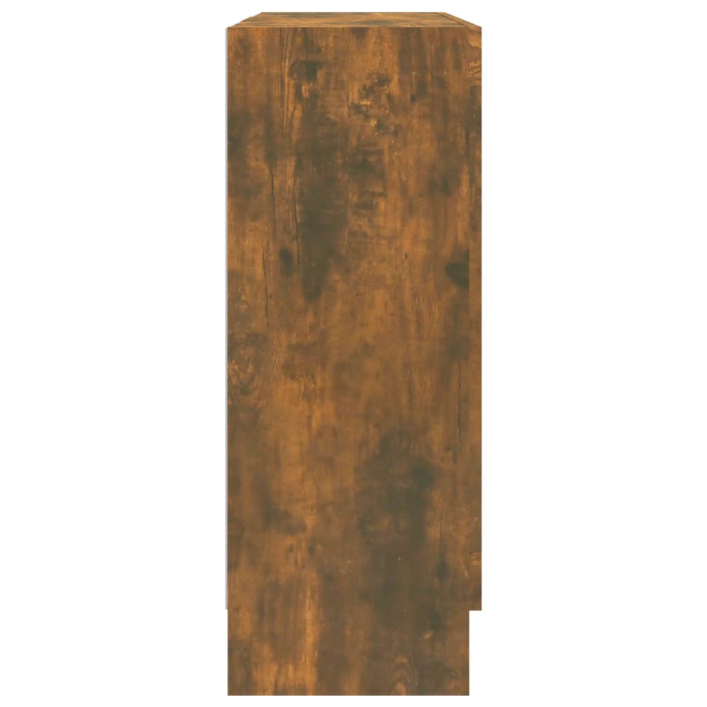 vidaXL Dulap cu vitrină, stejar fumuriu 82,5x30,5x80 cm lemn prelucrat vidaXL Dulap cu vitrină, stejar fumuriu 82,5x30,5x80 cm lemn prelucrat