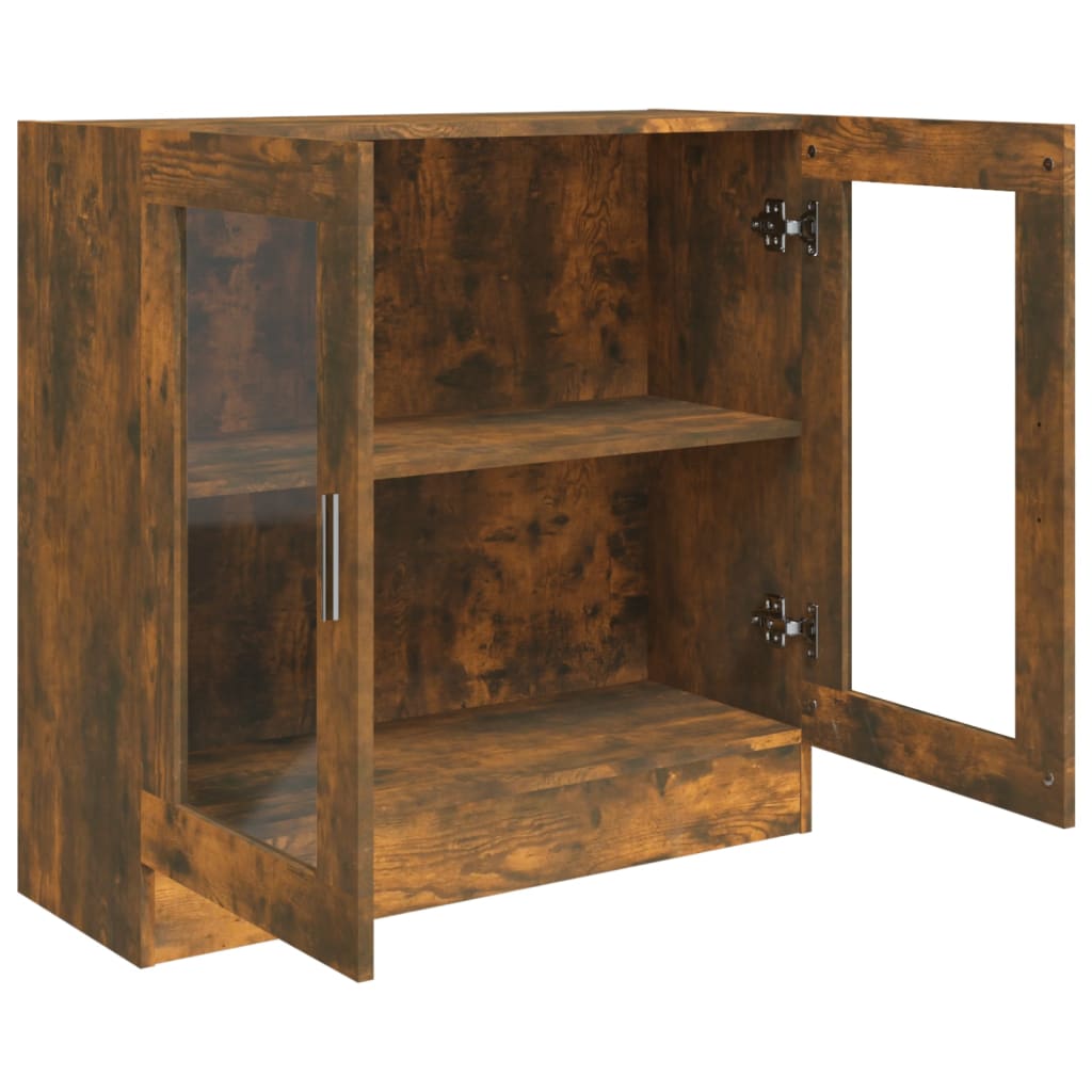 vidaXL Dulap cu vitrină, stejar fumuriu 82,5x30,5x80 cm lemn prelucrat vidaXL Dulap cu vitrină, stejar fumuriu 82,5x30,5x80 cm lemn prelucrat