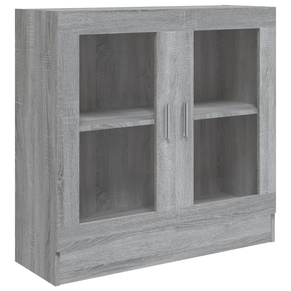 vidaXL Dulap cu vitrină, gri sonoma, 82,5x30,5x80 cm, lemn prelucrat vidaXL Dulap cu vitrină, gri sonoma, 82,5x30,5x80 cm, lemn prelucrat