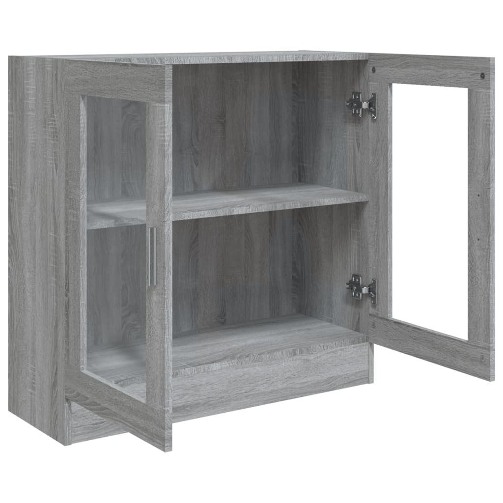 vidaXL Dulap cu vitrină, gri sonoma, 82,5x30,5x80 cm, lemn prelucrat vidaXL Dulap cu vitrină, gri sonoma, 82,5x30,5x80 cm, lemn prelucrat