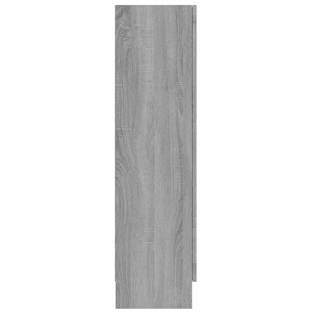 vidaXL Dulap vitrină, gri sonoma, 82,5x30,5x115 cm, lemn prelucrat