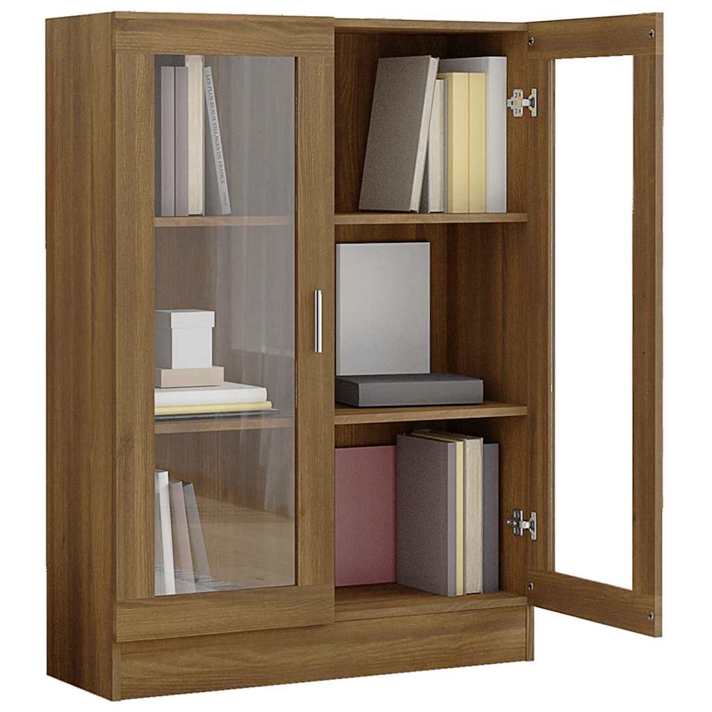 vidaXL Dulap vitrină, stejar maro, 82,5x30,5x115 cm, lemn prelucrat