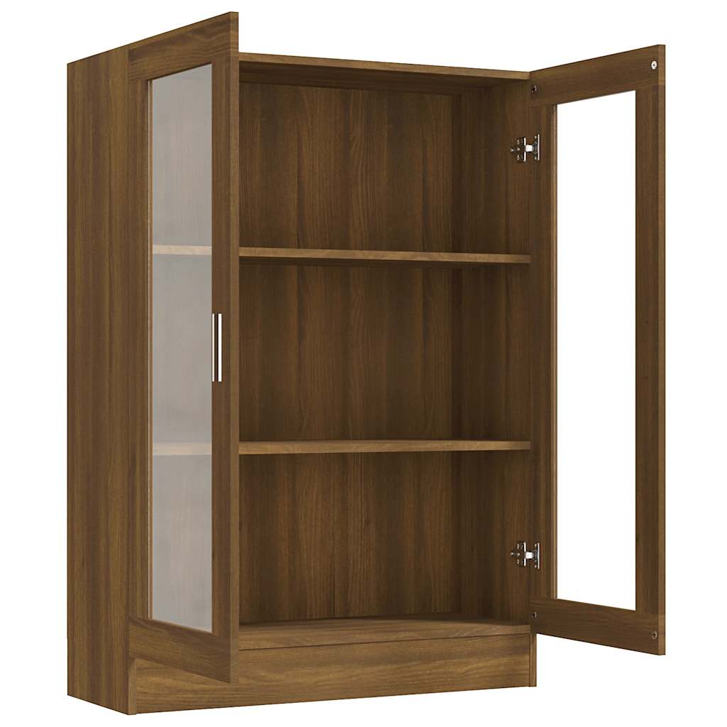 vidaXL Dulap vitrină, stejar maro, 82,5x30,5x115 cm, lemn prelucrat