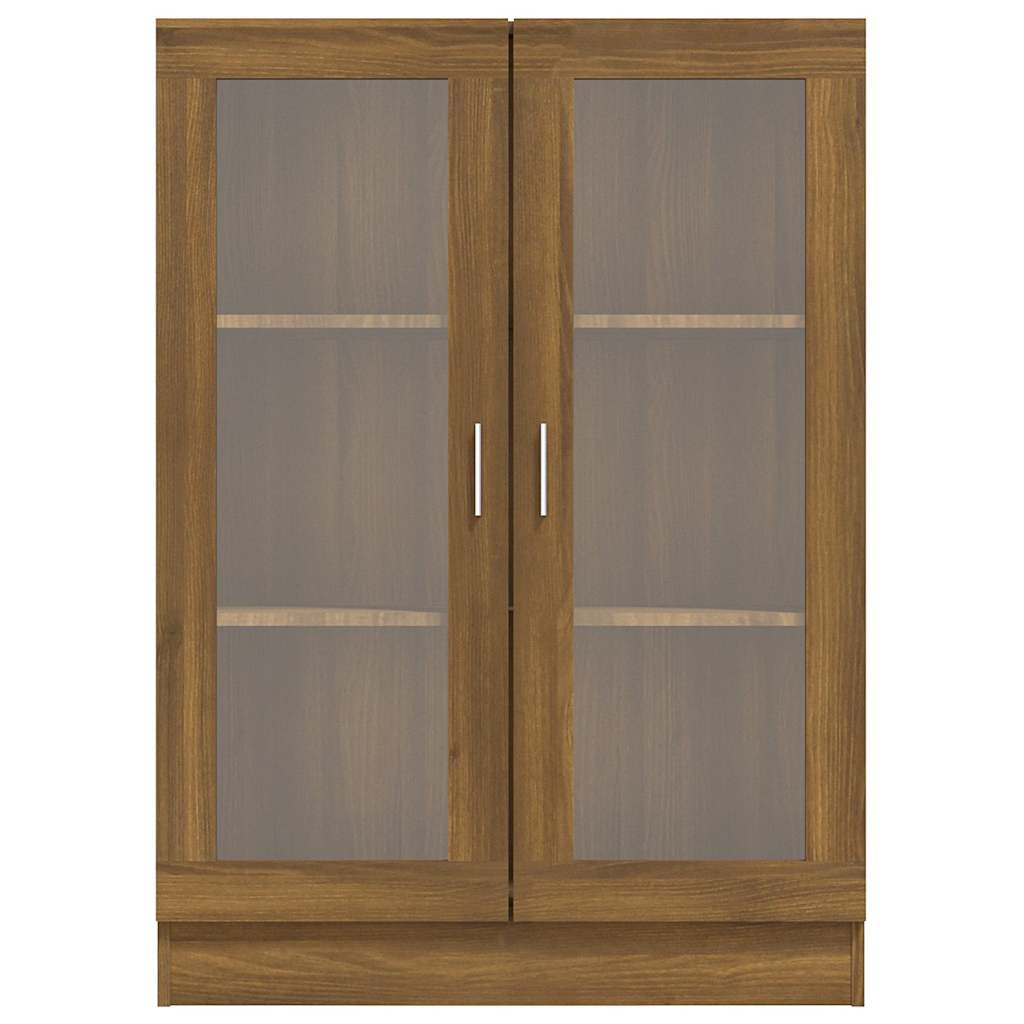 vidaXL Dulap vitrină, stejar maro, 82,5x30,5x115 cm, lemn prelucrat