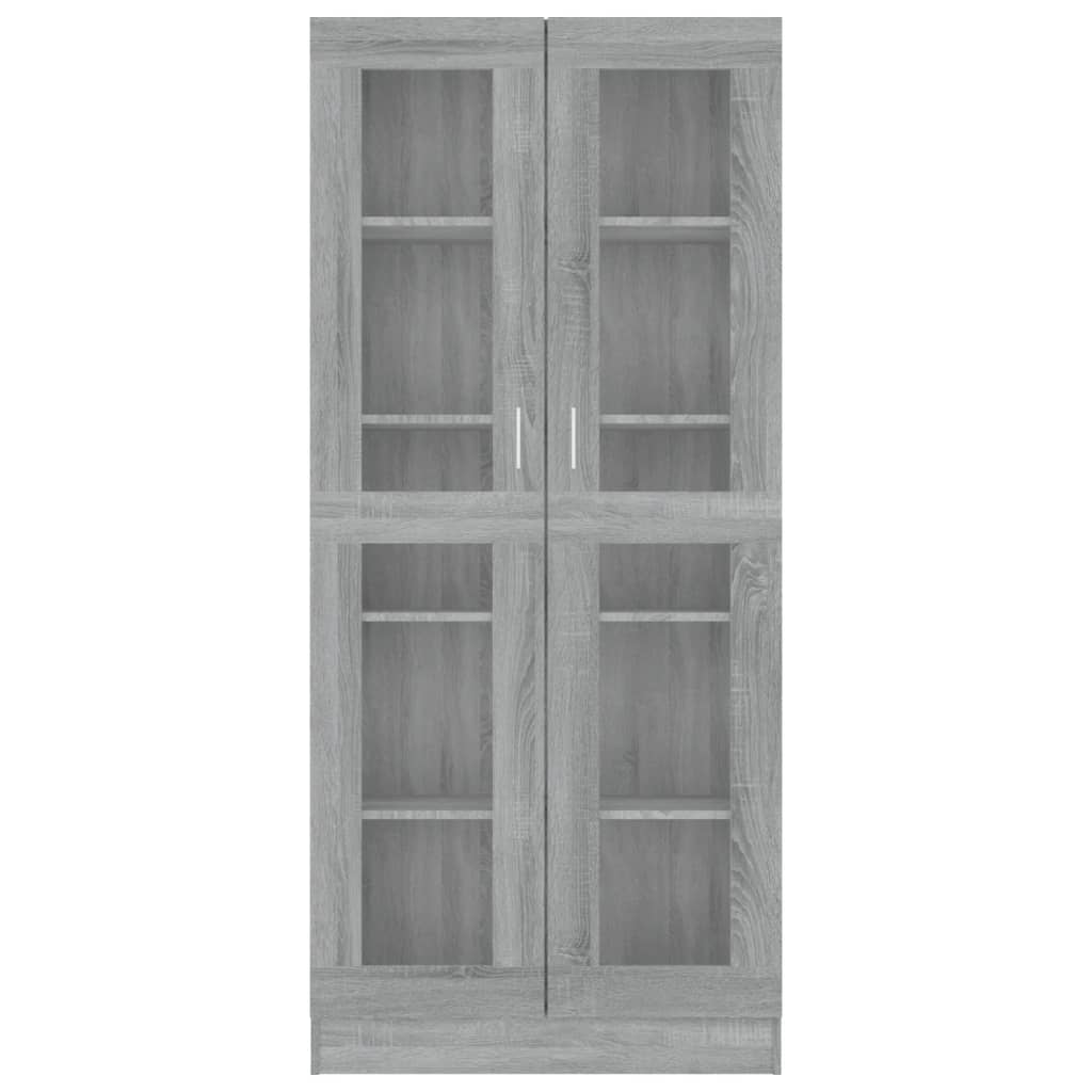 vidaXL Dulap vitrină, gri sonoma, 82,5x30,5x185,5 cm, lemn prelucrat