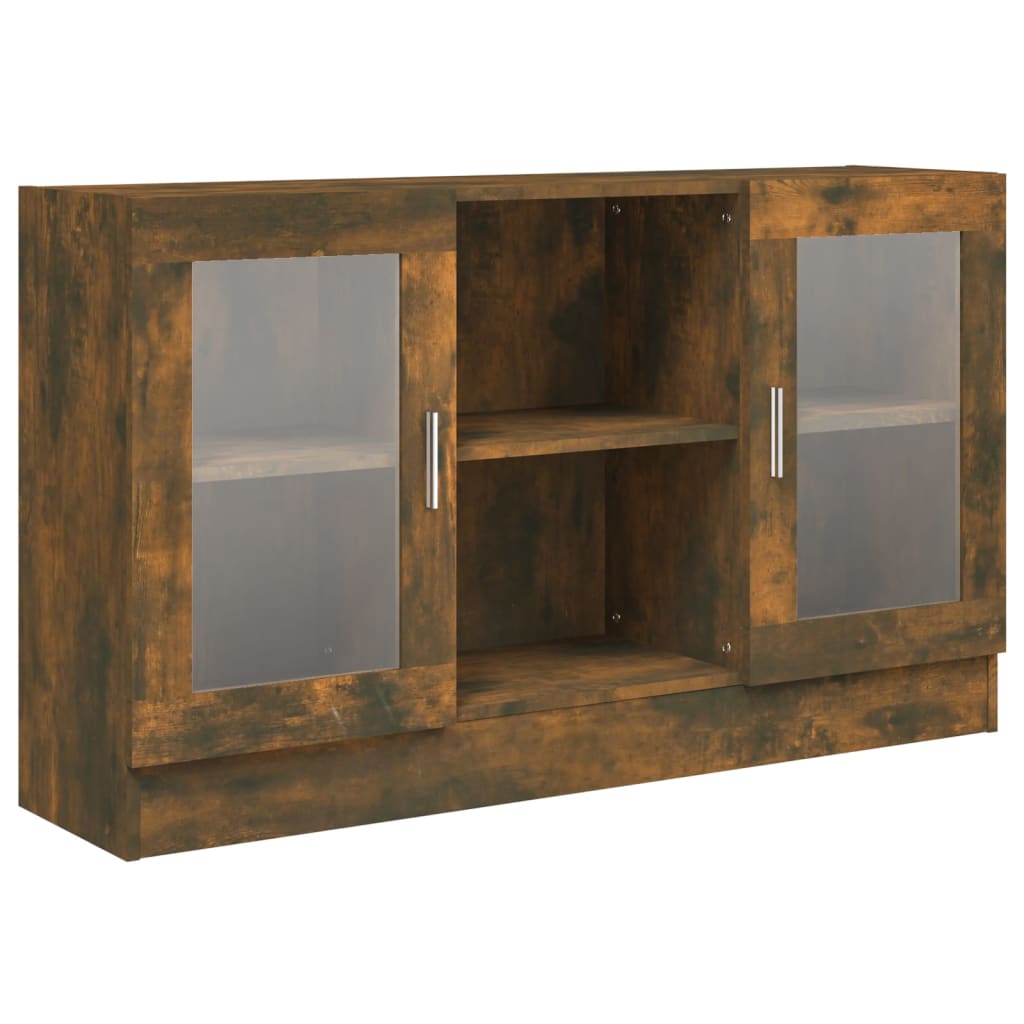 vidaXL Dulap vitrină, stejar fumuriu, 120x30,5x70 cm, lemn prelucrat vidaXL Dulap vitrină, stejar fumuriu, 120x30,5x70 cm, lemn prelucrat