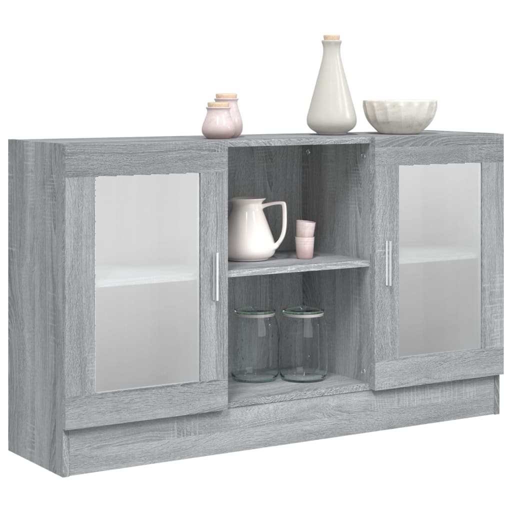 vidaXL Dulap vitrină, gri sonoma, 120x30,5x70 cm, lemn prelucrat