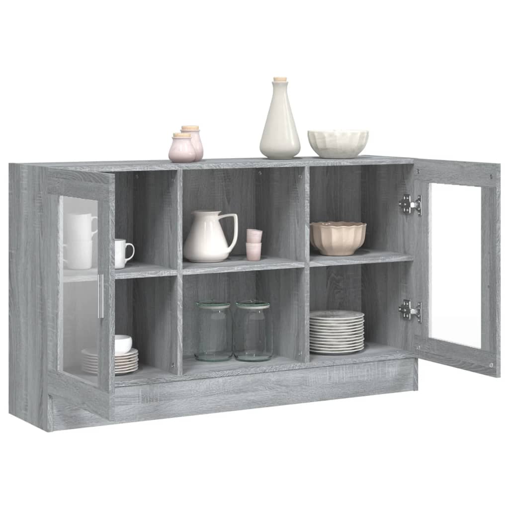 vidaXL Dulap vitrină, gri sonoma, 120x30,5x70 cm, lemn prelucrat