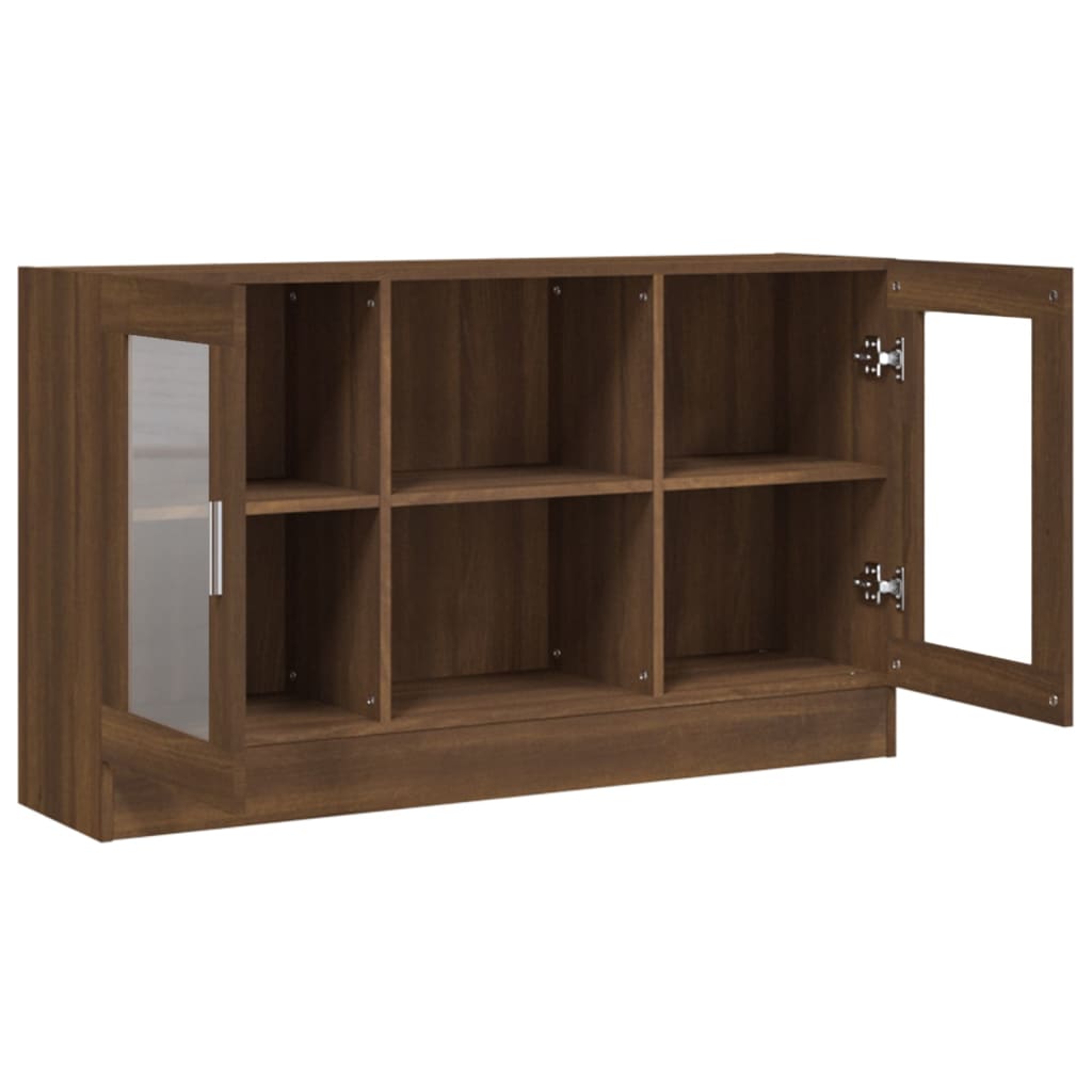 vidaXL Dulap vitrină, stejar maro, 120x30,5x70 cm, lemn prelucrat vidaXL Dulap vitrină, stejar maro, 120x30,5x70 cm, lemn prelucrat