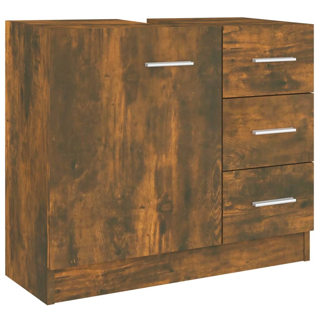 vidaXL Dulap de chiuvetă, stejar fumuriu, 63x30x54 cm, lemn prelucrat vidaXL Dulap de chiuvetă, stejar fumuriu, 63x30x54 cm, lemn prelucrat