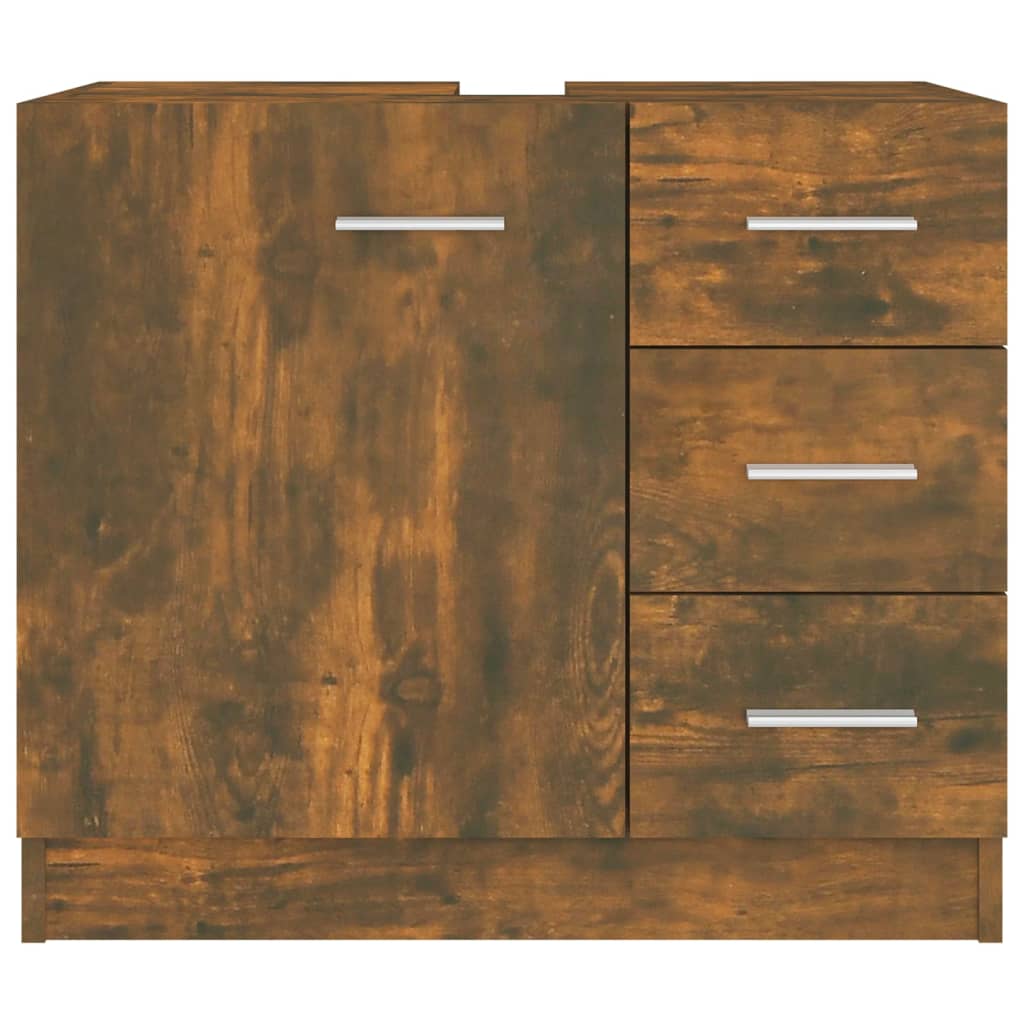 vidaXL Dulap de chiuvetă, stejar fumuriu, 63x30x54 cm, lemn prelucrat vidaXL Dulap de chiuvetă, stejar fumuriu, 63x30x54 cm, lemn prelucrat