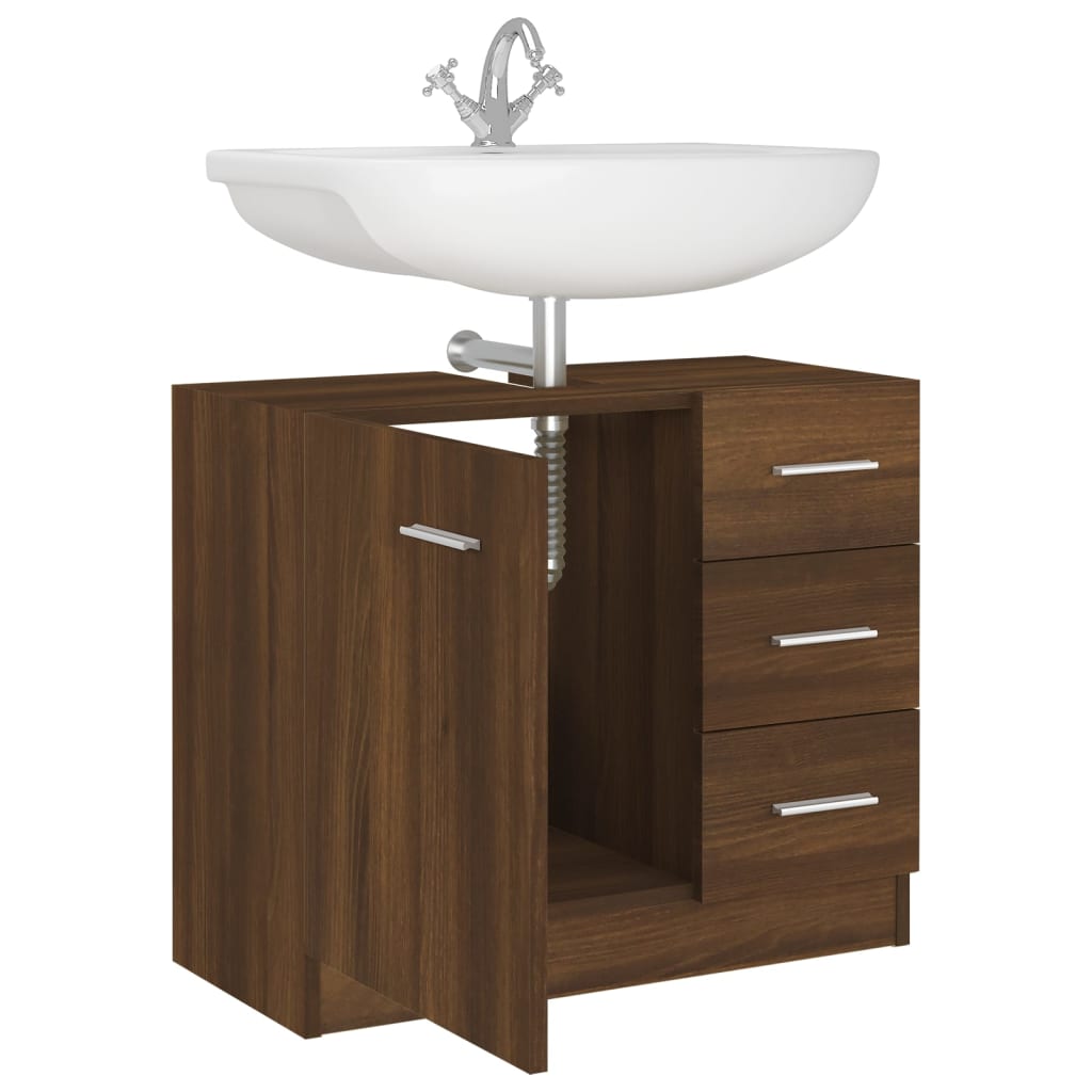 vidaXL Dulap de chiuvetă, stejar maro, 63x30x54 cm, lemn prelucrat vidaXL Dulap de chiuvetă, stejar maro, 63x30x54 cm, lemn prelucrat