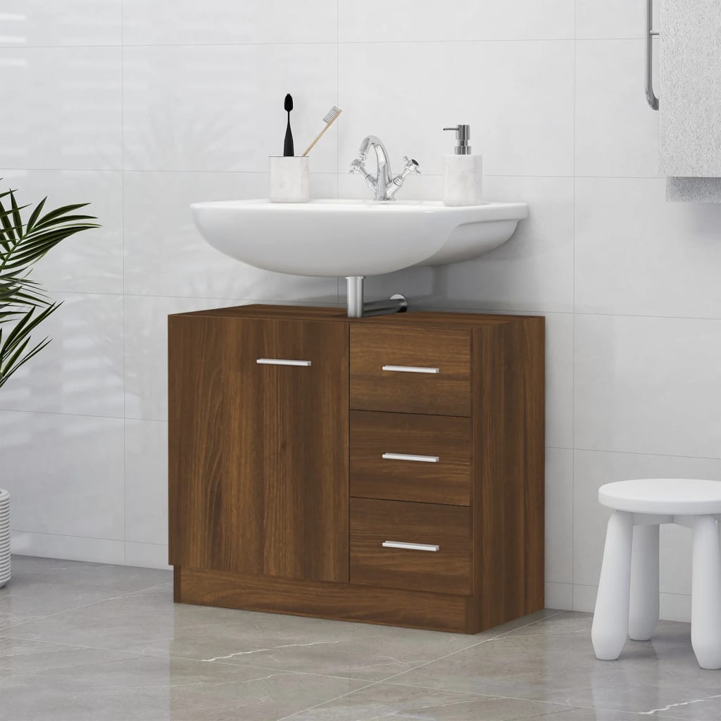 vidaXL Dulap de chiuvetă, stejar maro, 63x30x54 cm, lemn prelucrat vidaXL Dulap de chiuvetă, stejar maro, 63x30x54 cm, lemn prelucrat