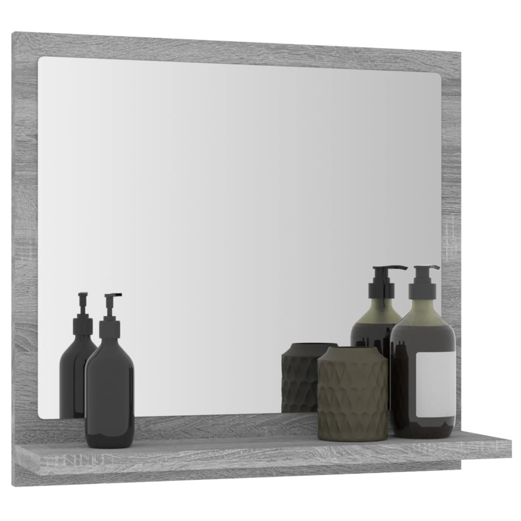 vidaXL Oglindă de baie, gri sonoma, 40x10,5x37 cm, lemn compozit