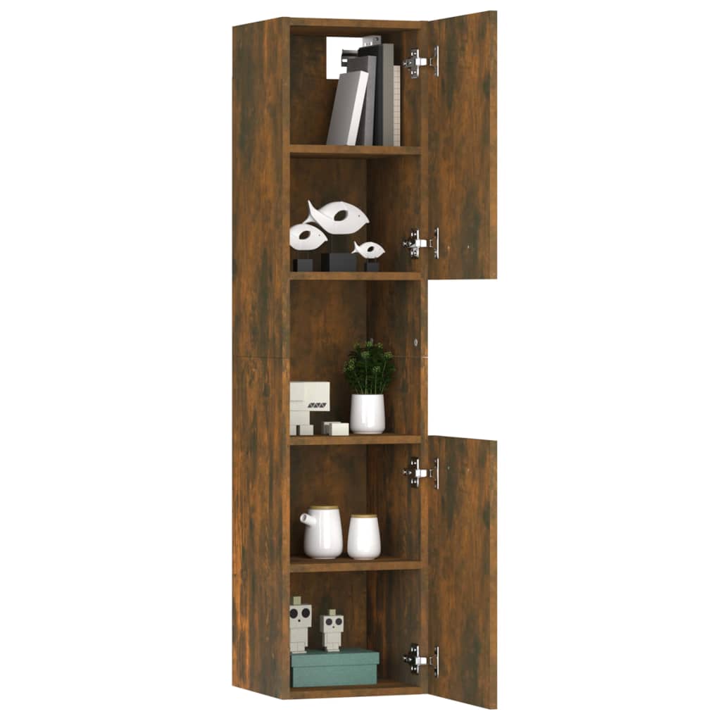 vidaXL Dulap de baie, stejar fumuriu, 30x30x130 cm, lemn prelucrat vidaXL Dulap de baie, stejar fumuriu, 30x30x130 cm, lemn prelucrat
