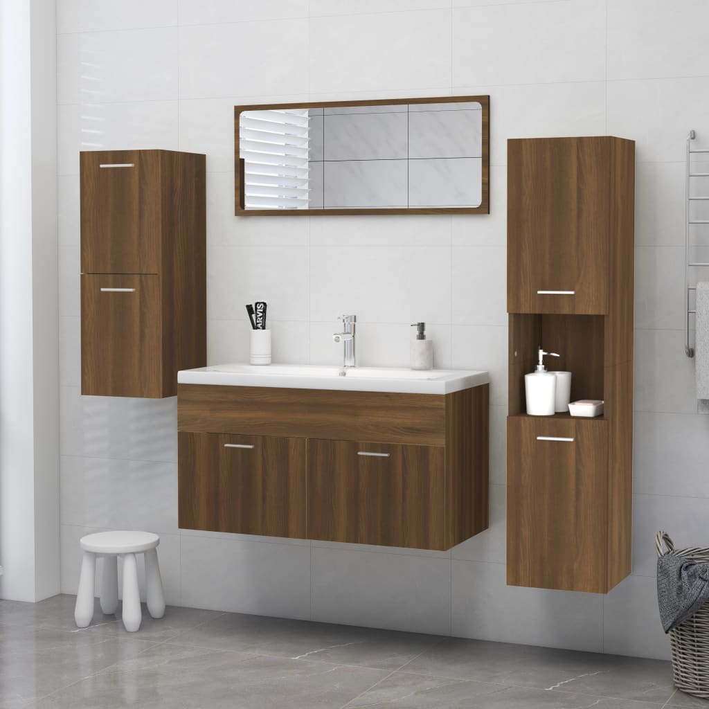 vidaXL Dulap de baie, stejar maro, 30x30x130 cm, lemn prelucrat vidaXL Dulap de baie, stejar maro, 30x30x130 cm, lemn prelucrat