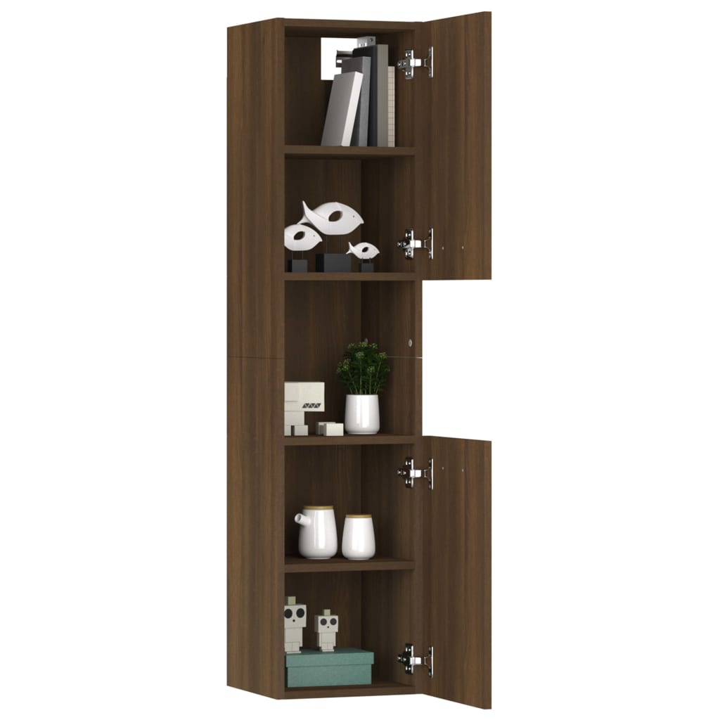 vidaXL Dulap de baie, stejar maro, 30x30x130 cm, lemn prelucrat vidaXL Dulap de baie, stejar maro, 30x30x130 cm, lemn prelucrat