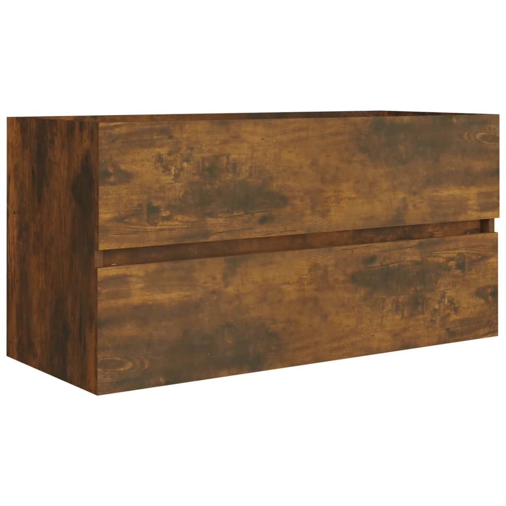 vidaXL Dulap chiuvetă, stejar fumuriu, 90x38,5x45 cm, lemn prelucrat vidaXL Dulap chiuvetă, stejar fumuriu, 90x38,5x45 cm, lemn prelucrat