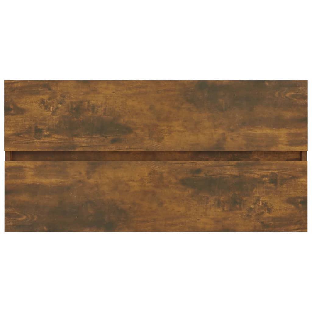 vidaXL Dulap chiuvetă, stejar fumuriu, 90x38,5x45 cm, lemn prelucrat vidaXL Dulap chiuvetă, stejar fumuriu, 90x38,5x45 cm, lemn prelucrat