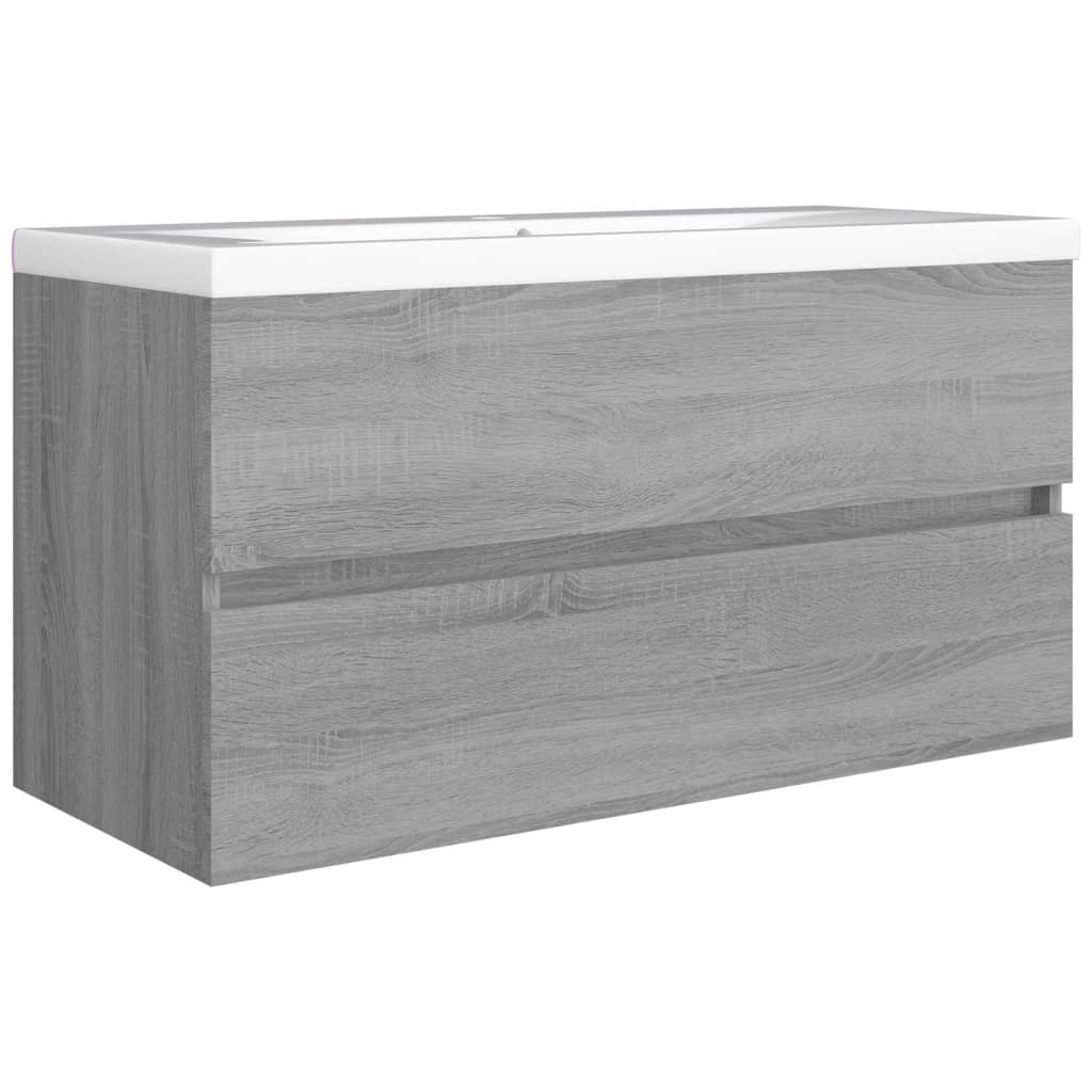 vidaXL Dulap de chiuvetă, sonoma gri, 90x38,5x45 cm, lemn prelucrat vidaXL Dulap de chiuvetă, sonoma gri, 90x38,5x45 cm, lemn prelucrat