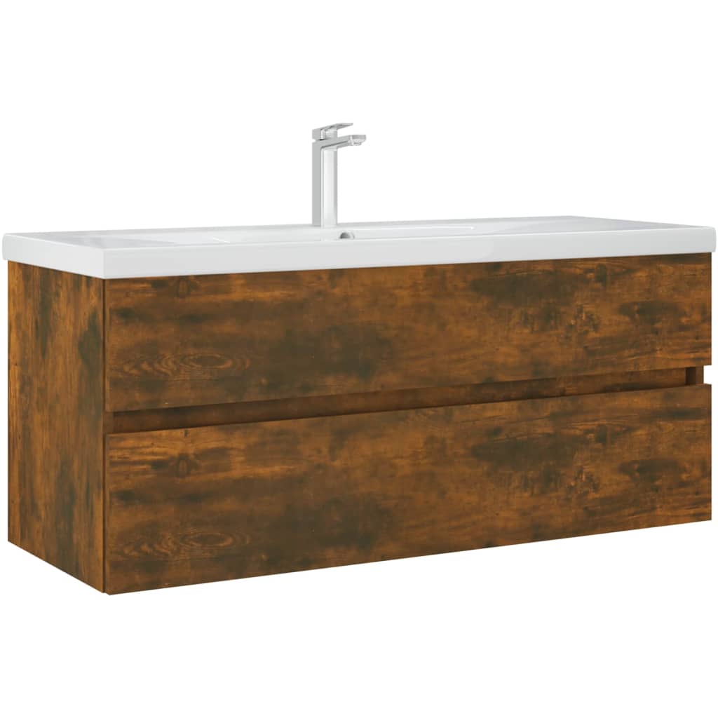 vidaXL Dulap chiuvetă, stejar fumuriu, 100x38,5x45 cm, lemn prelucrat