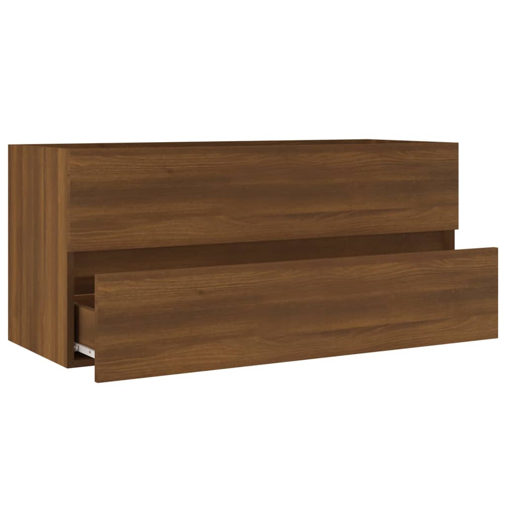 vidaXL Dulap chiuvetă, stejar maro, 100x38,5x45 cm, lemn prelucrat vidaXL Dulap chiuvetă, stejar maro, 100x38,5x45 cm, lemn prelucrat