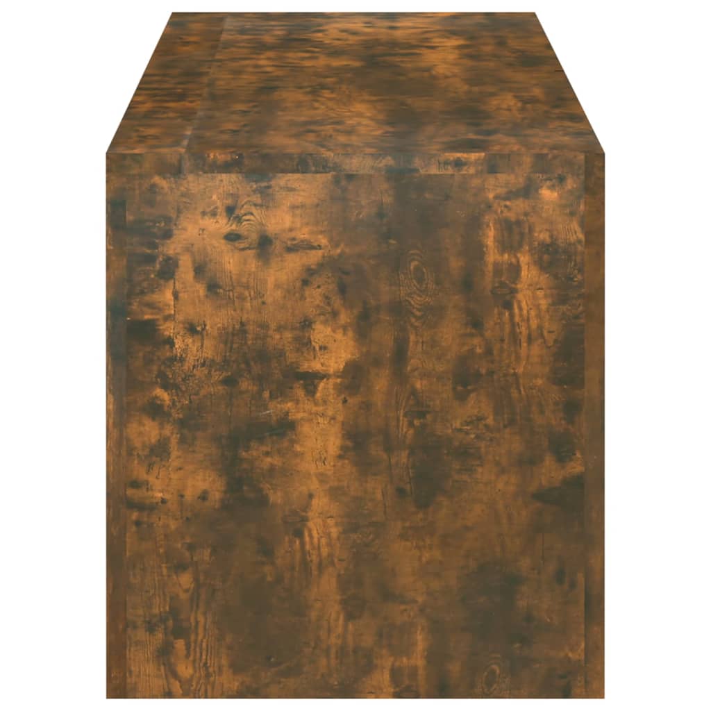 vidaXL Comodă TV cu lumini LED, stejar fumuriu, 120x35x40 cm