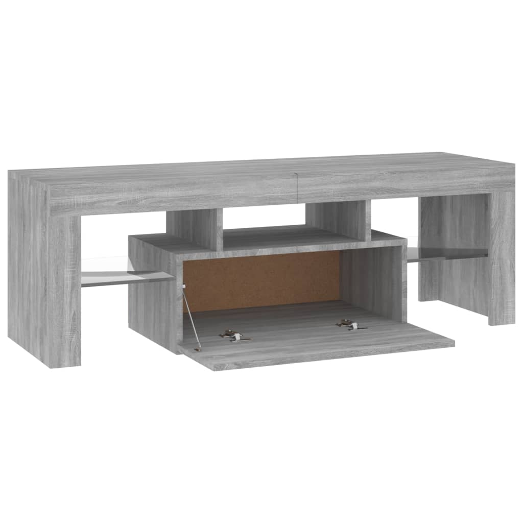 vidaXL Comodă TV cu lumini LED, gri sonoma, 120x35x40 cm vidaXL Comodă TV cu lumini LED, gri sonoma, 120x35x40 cm