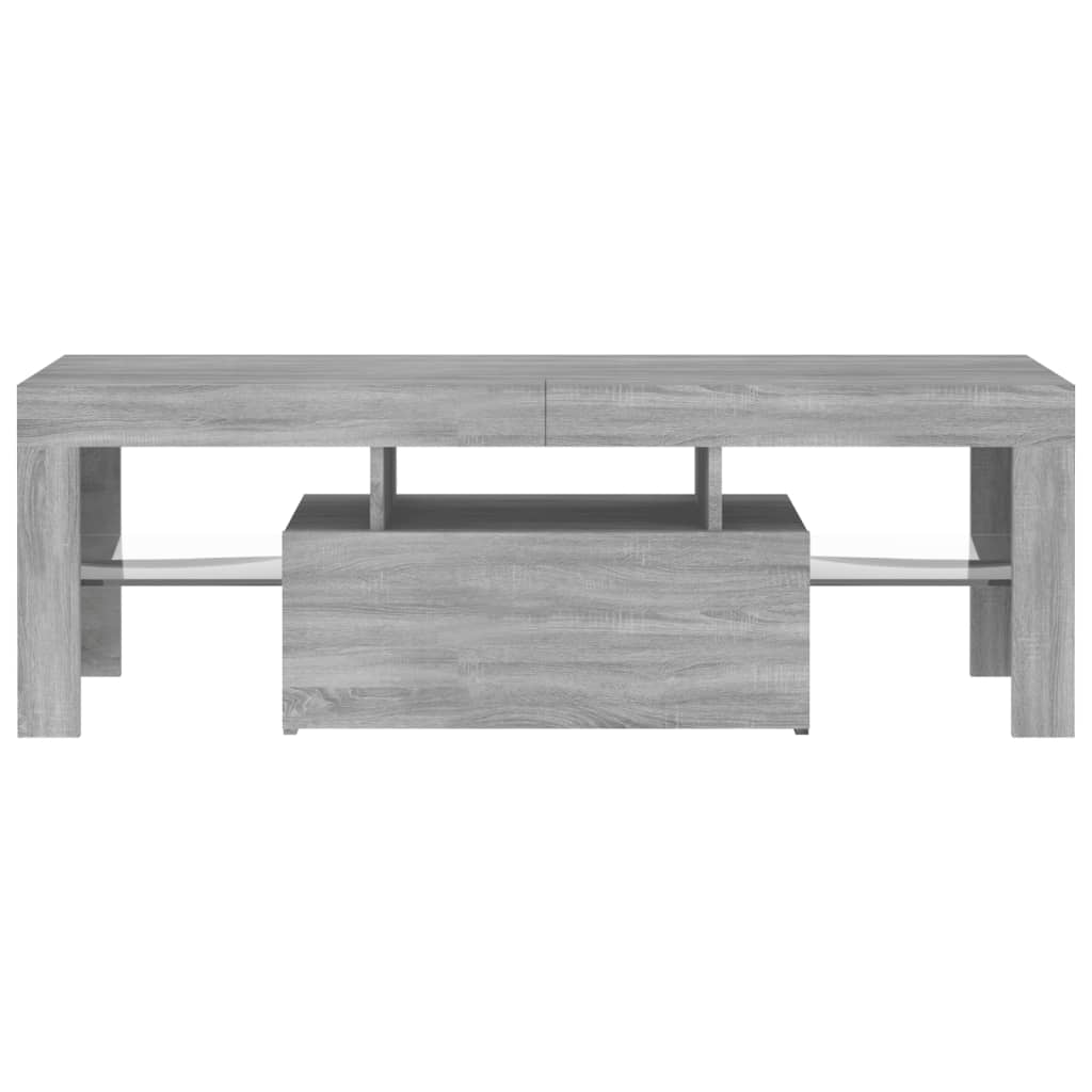 vidaXL Comodă TV cu lumini LED, gri sonoma, 120x35x40 cm vidaXL Comodă TV cu lumini LED, gri sonoma, 120x35x40 cm