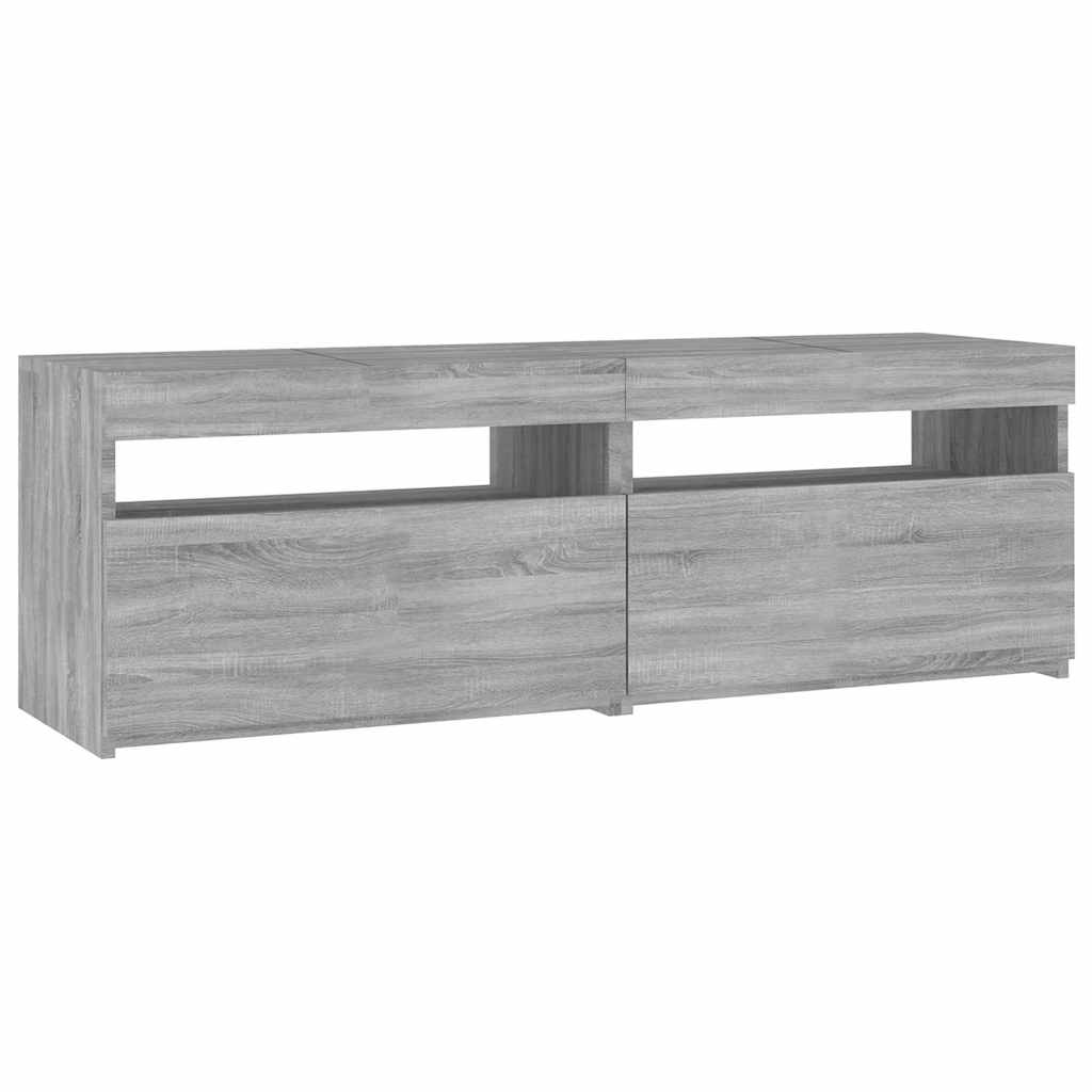 vidaXL Comodă TV cu lumini LED, gri sonoma, 120x35x40 cm vidaXL Comodă TV cu lumini LED, gri sonoma, 120x35x40 cm