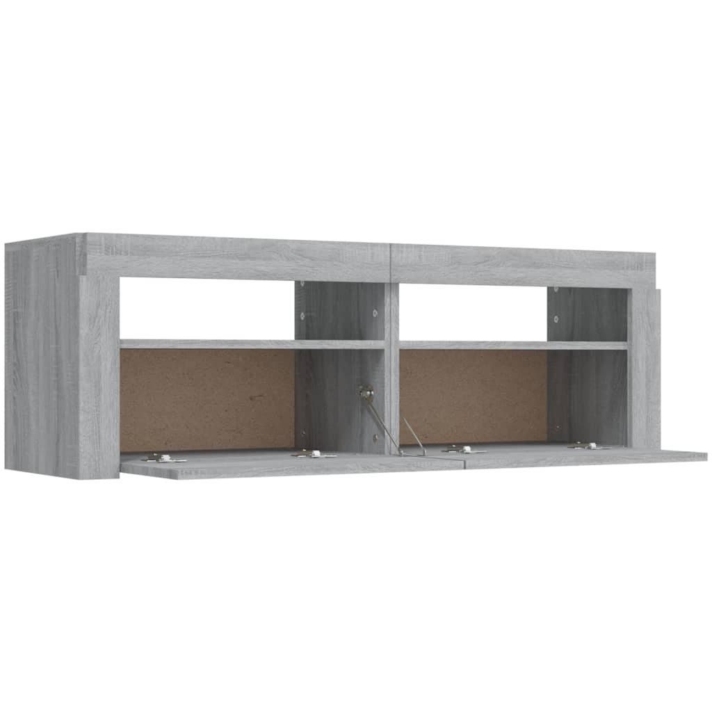 vidaXL Comodă TV cu lumini LED, gri sonoma, 120x35x40 cm vidaXL Comodă TV cu lumini LED, gri sonoma, 120x35x40 cm