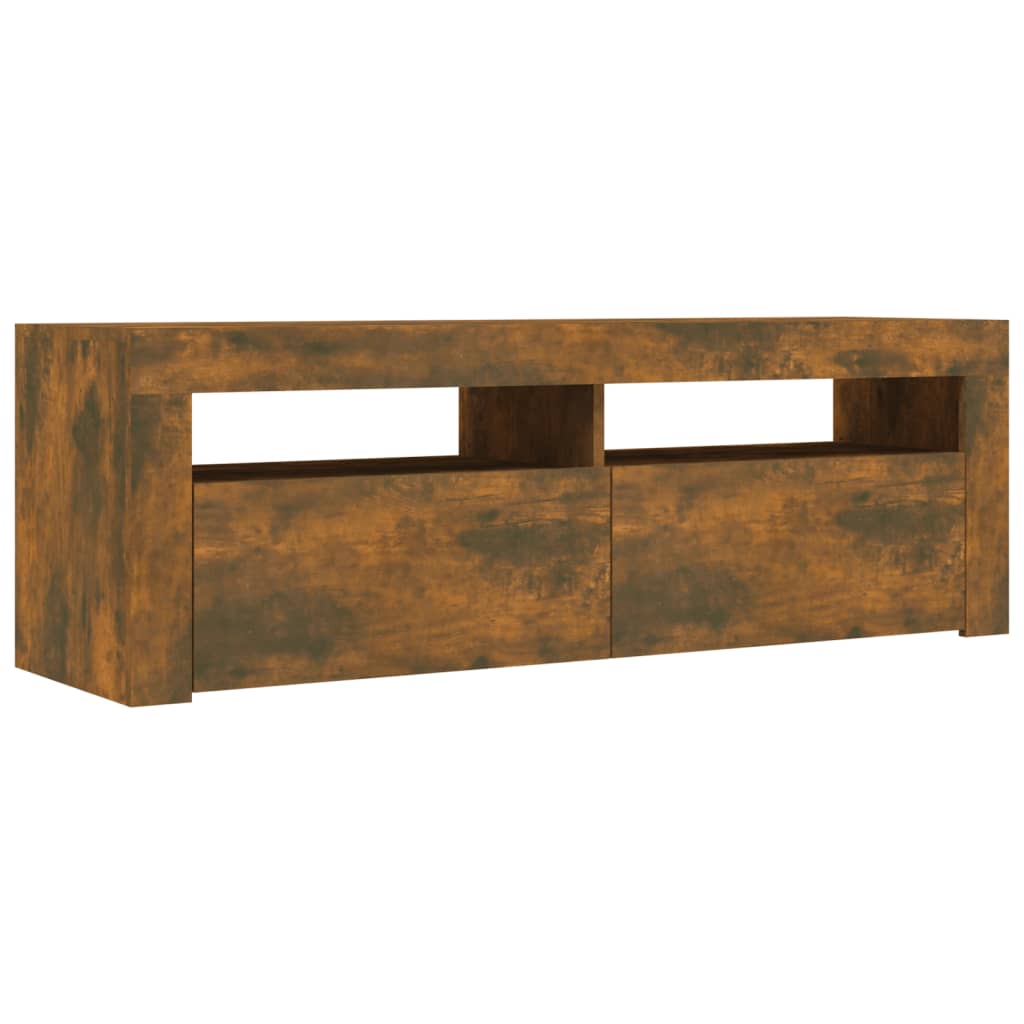 vidaXL Comodă TV cu lumini LED, stejar fumuriu, 120x35x40 cm vidaXL Comodă TV cu lumini LED, stejar fumuriu, 120x35x40 cm