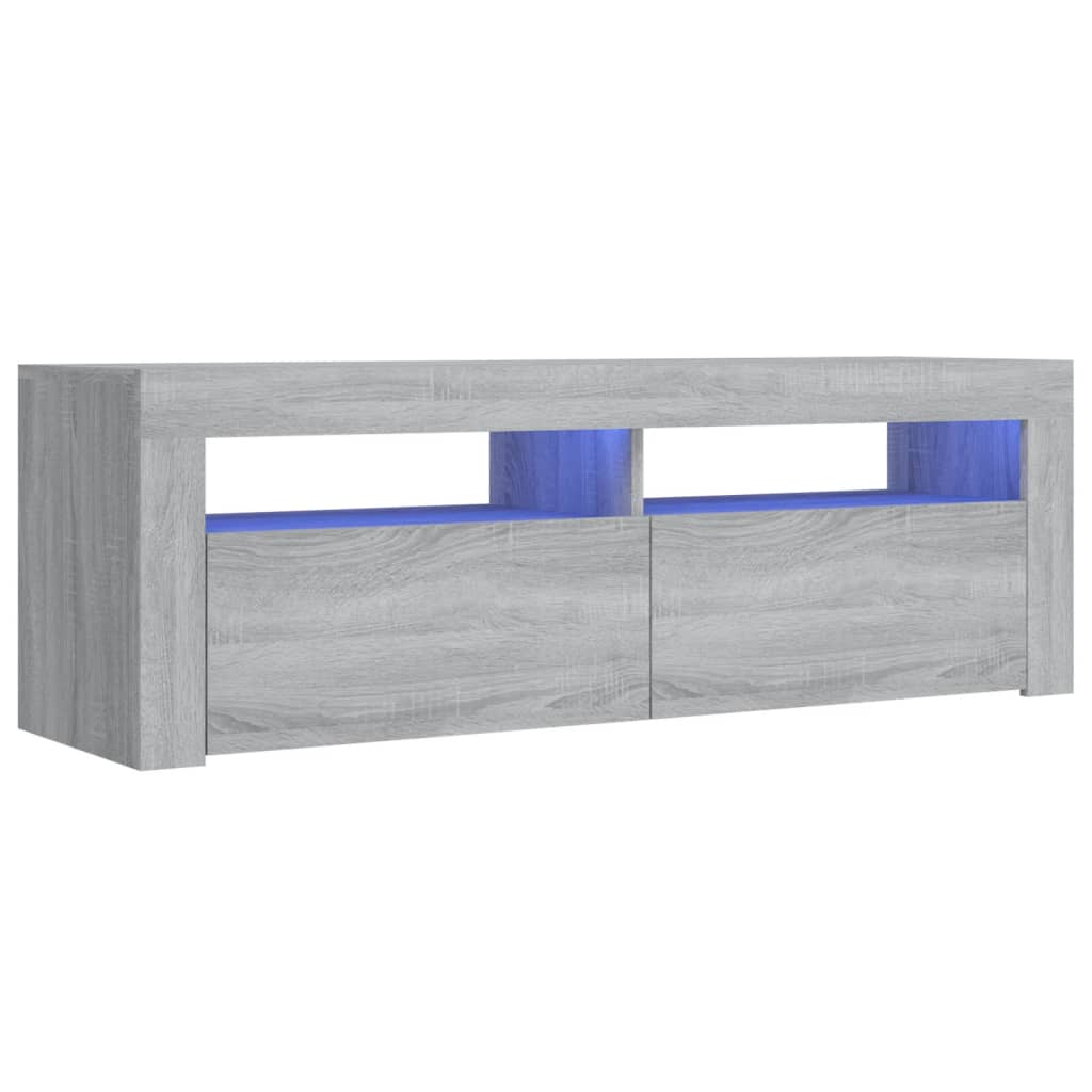 vidaXL Comodă TV cu lumini LED, gri sonoma, 120x35x40 cm vidaXL Comodă TV cu lumini LED, gri sonoma, 120x35x40 cm