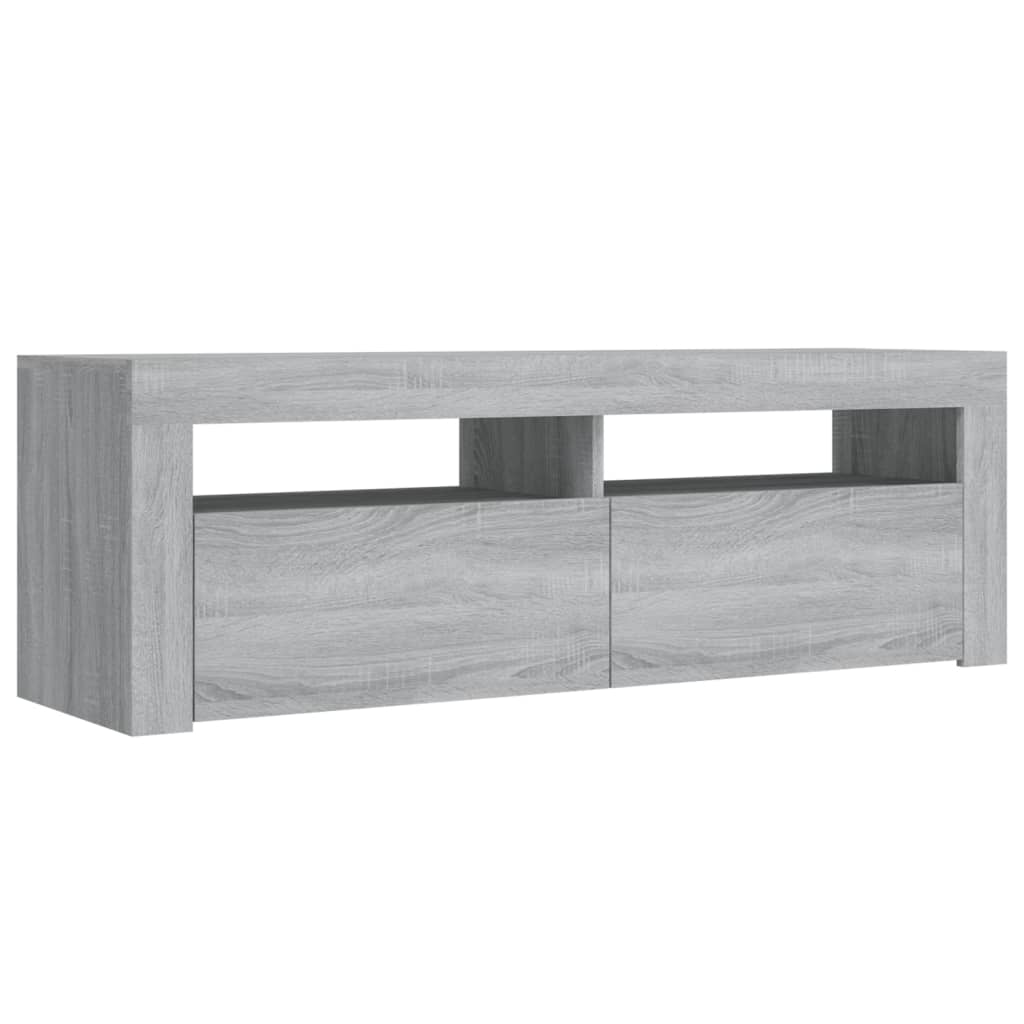 vidaXL Comodă TV cu lumini LED, gri sonoma, 120x35x40 cm vidaXL Comodă TV cu lumini LED, gri sonoma, 120x35x40 cm