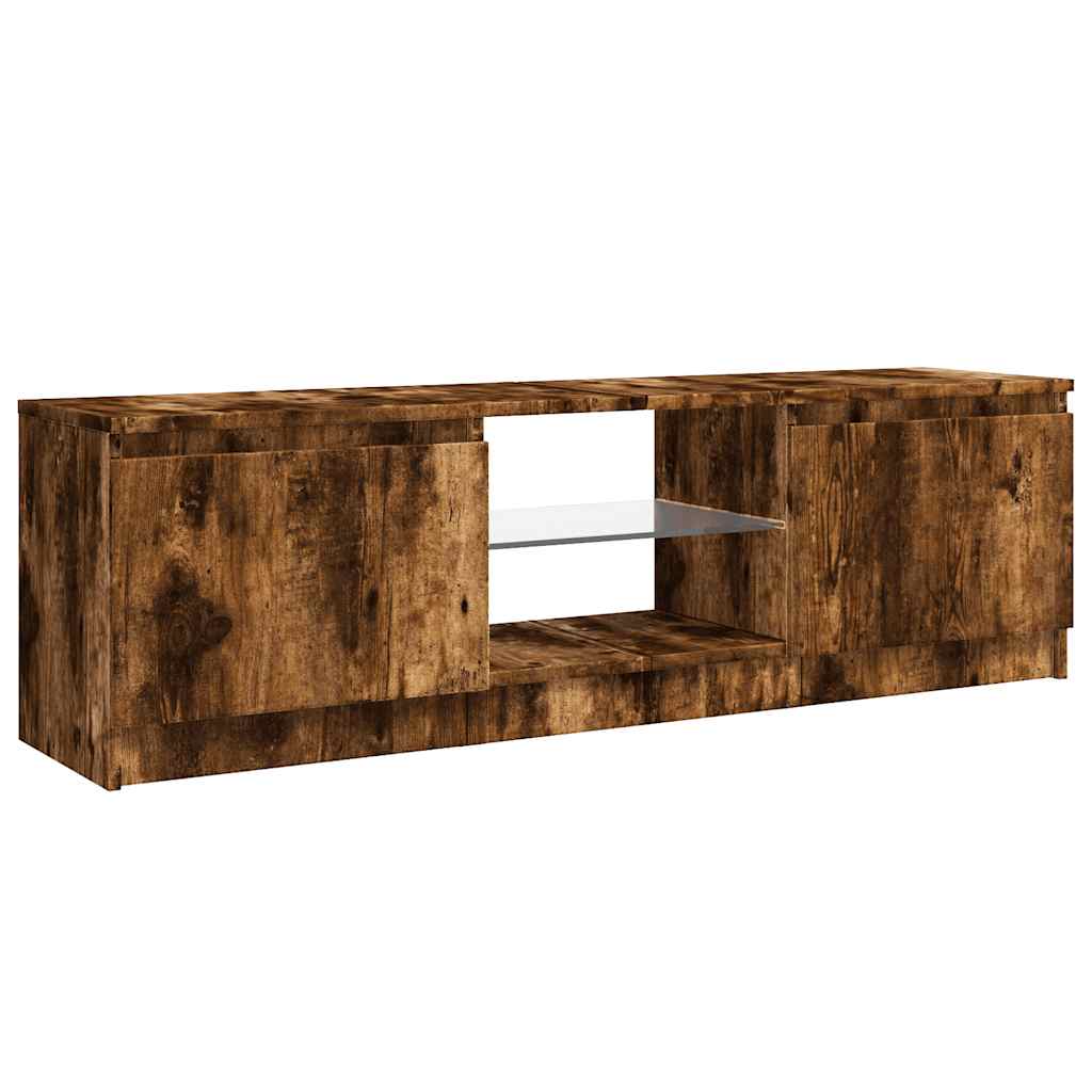 vidaXL Comodă TV cu lumini LED, stejar fumuriu, 120x30x36 cm vidaXL Comodă TV cu lumini LED, stejar fumuriu, 120x30x36 cm