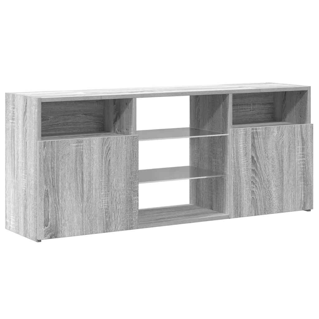 vidaXL Comodă TV cu lumini LED, gri sonoma, 120x30x50 cm vidaXL Comodă TV cu lumini LED, gri sonoma, 120x30x50 cm