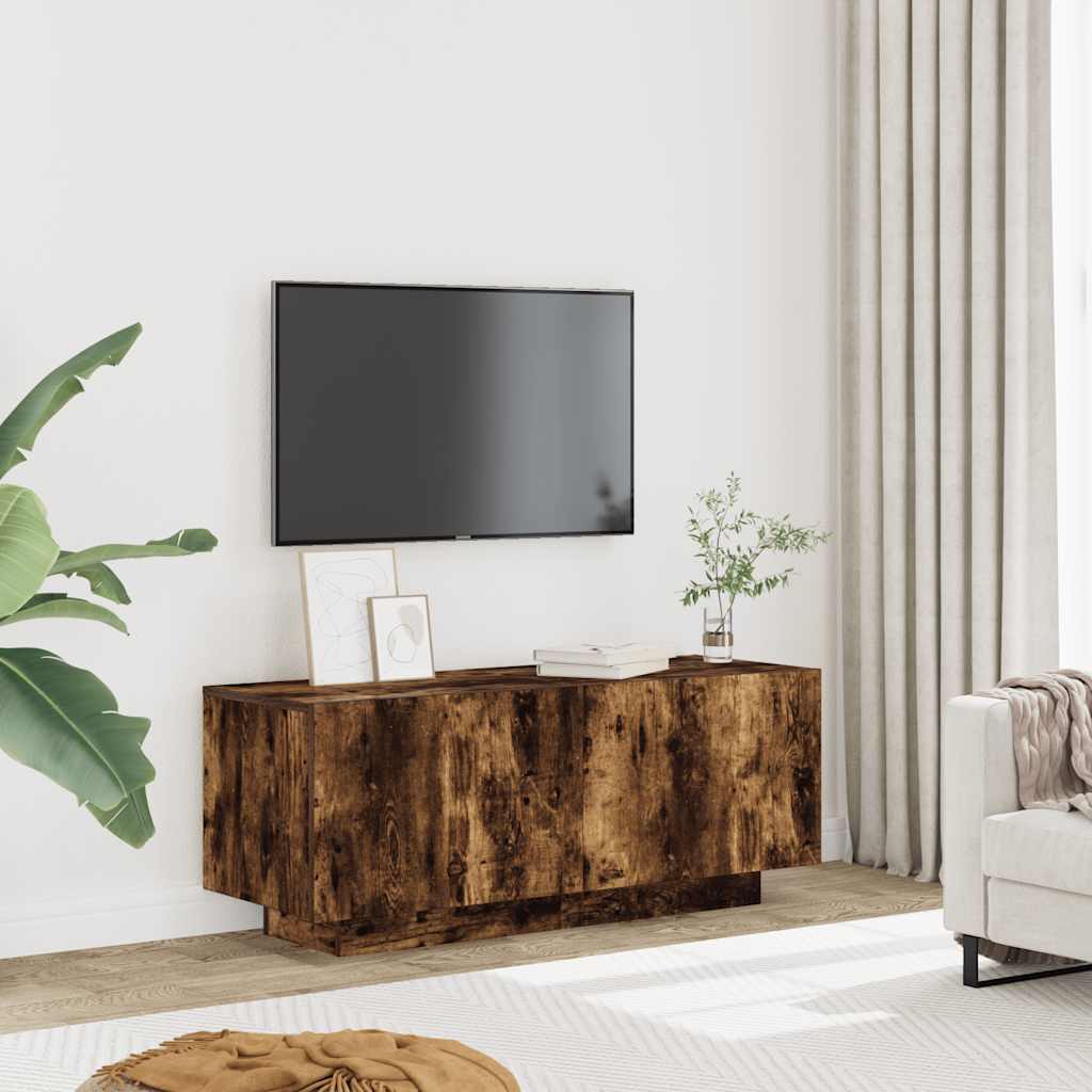 vidaXL Comodă TV, stejar fumuriu, 100x35x40 cm, lemn prelucrat vidaXL Comodă TV, stejar fumuriu, 100x35x40 cm, lemn prelucrat