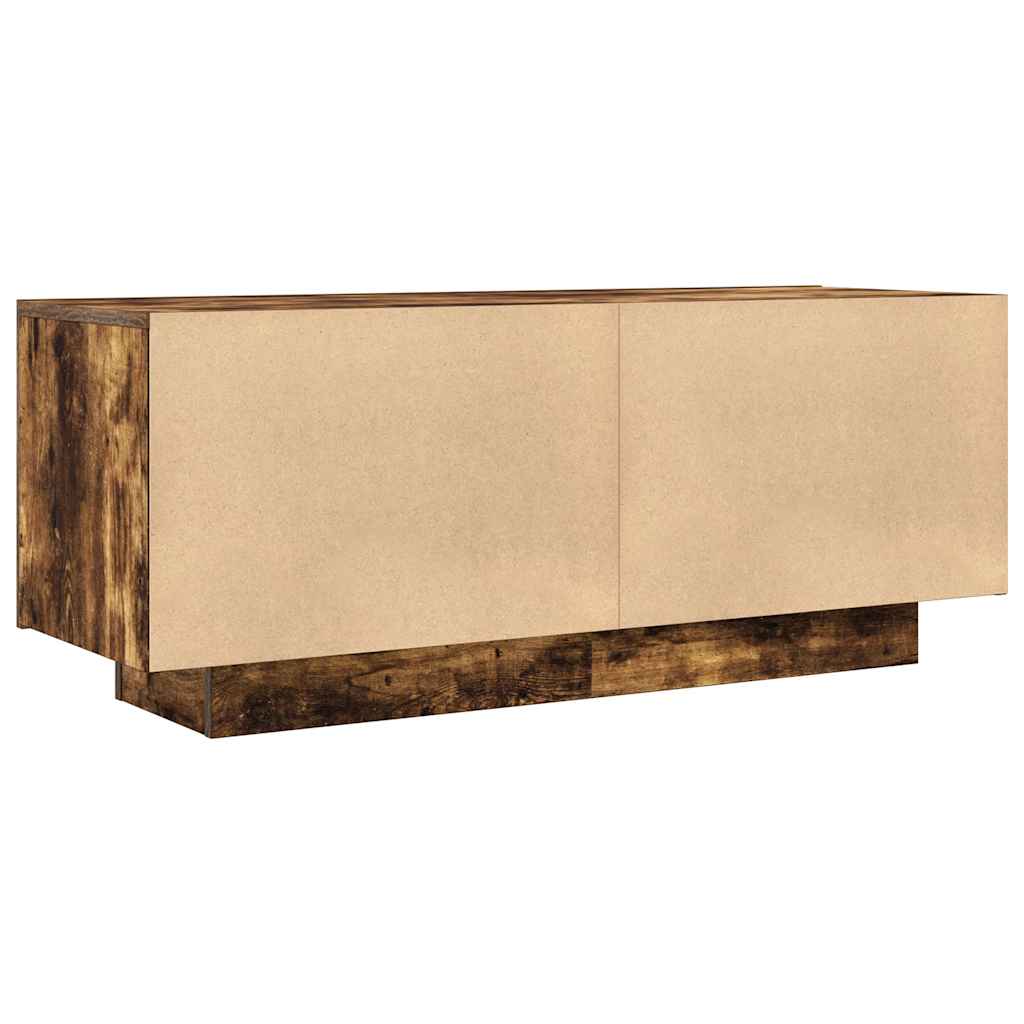 vidaXL Comodă TV, stejar fumuriu, 100x35x40 cm, lemn prelucrat vidaXL Comodă TV, stejar fumuriu, 100x35x40 cm, lemn prelucrat