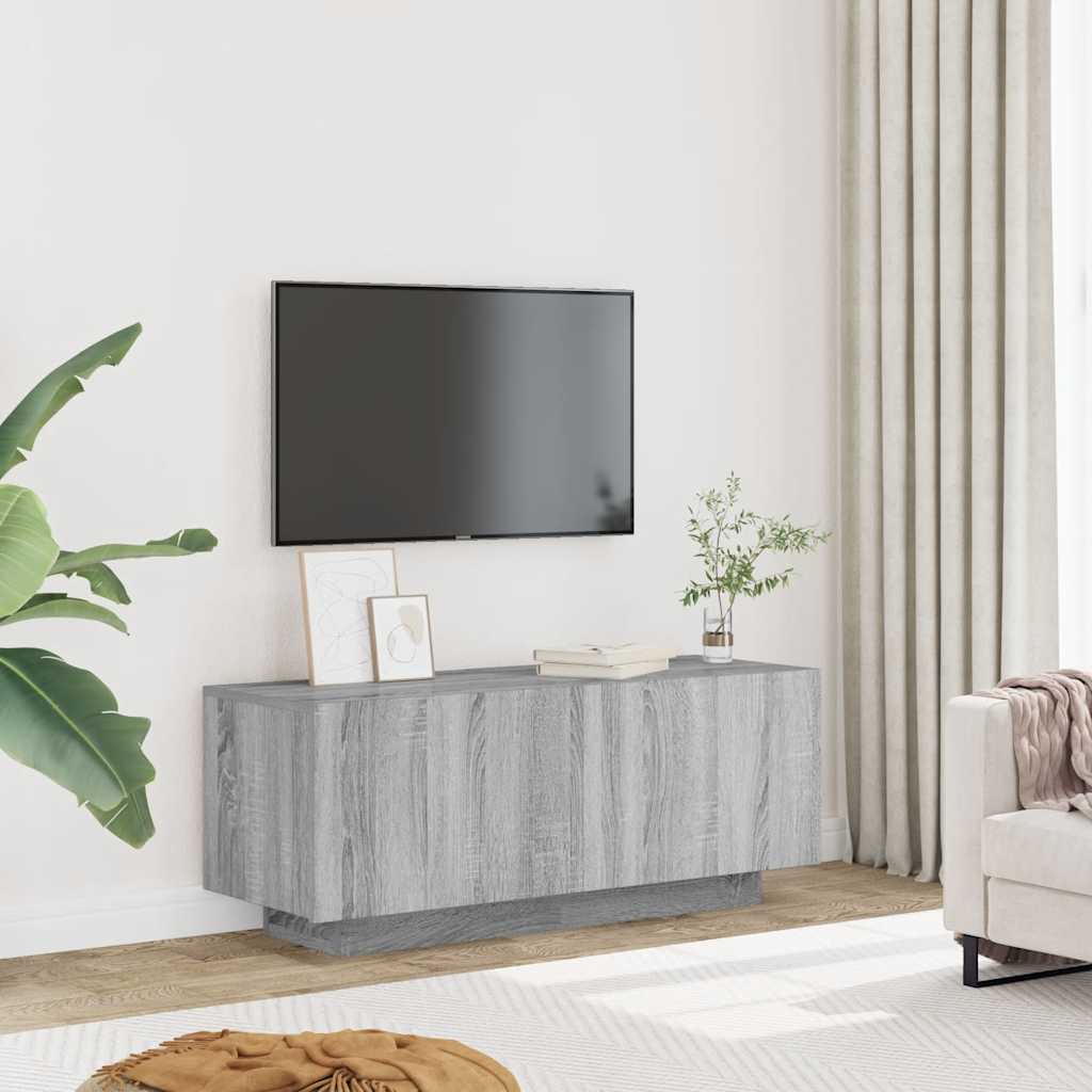 vidaXL Comodă TV, gri sonoma, 100x35x40 cm, lemn prelucrat