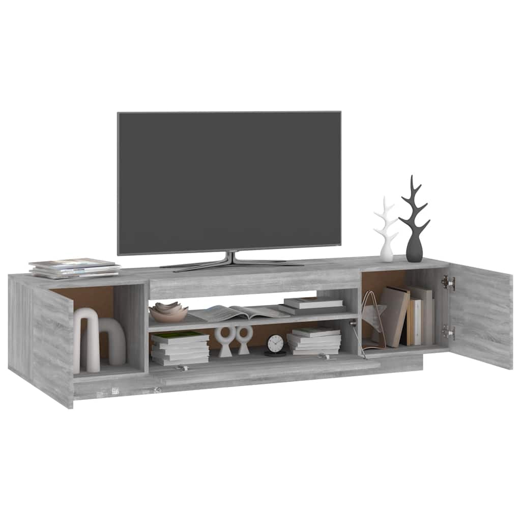 vidaXL Comodă TV cu lumini LED, gri sonoma, 160x35x40 cm vidaXL Comodă TV cu lumini LED, gri sonoma, 160x35x40 cm
