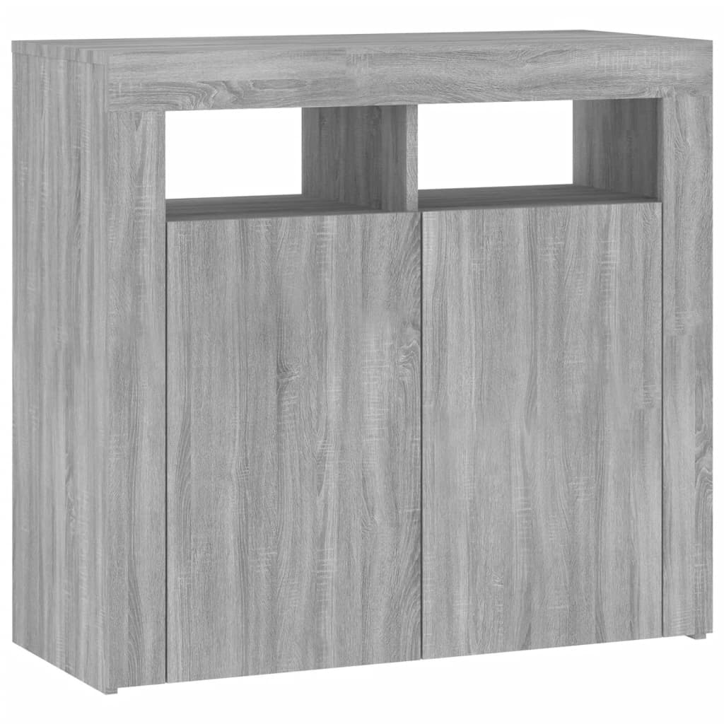 vidaXL Dulap cu lumini LED, gri sonoma, 80x35x75 cm vidaXL Dulap cu lumini LED, gri sonoma, 80x35x75 cm