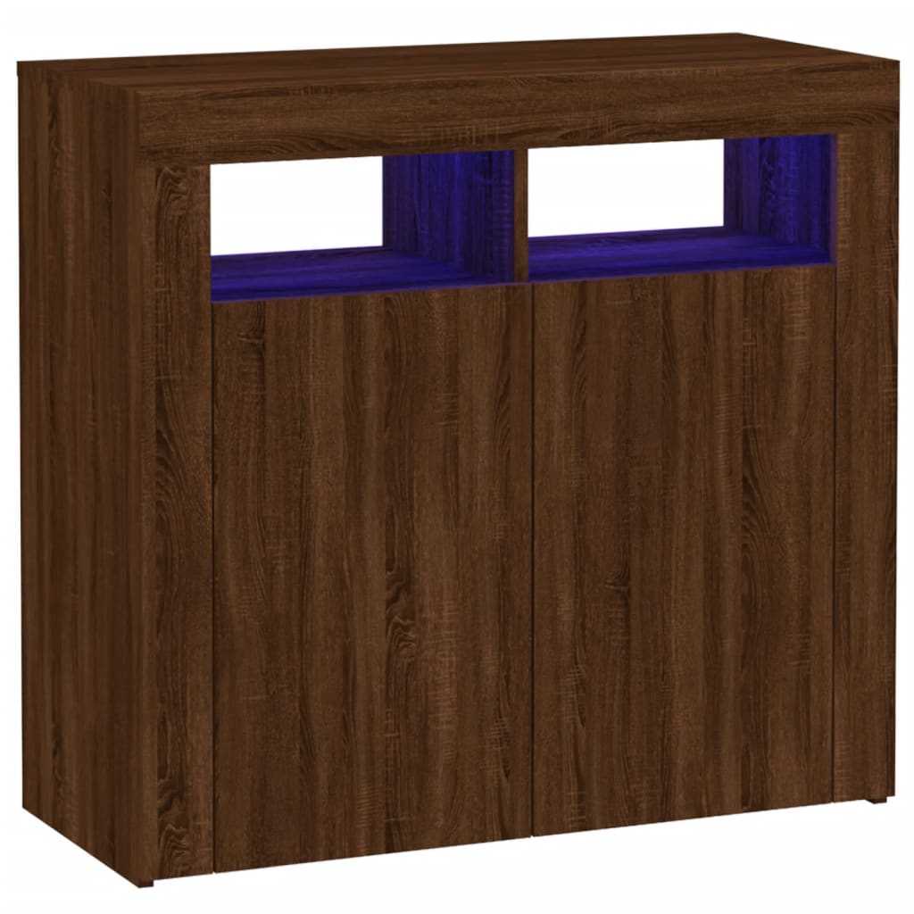 vidaXL Dulap cu lumini LED, stejar maro, 80x35x75 cm vidaXL Dulap cu lumini LED, stejar maro, 80x35x75 cm