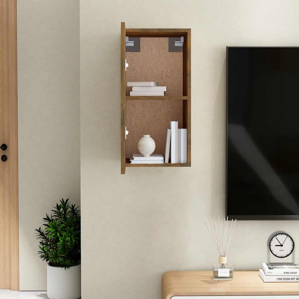 vidaXL Comodă TV, stejar fumuriu, 30,5x30x60 cm, lemn prelucrat
